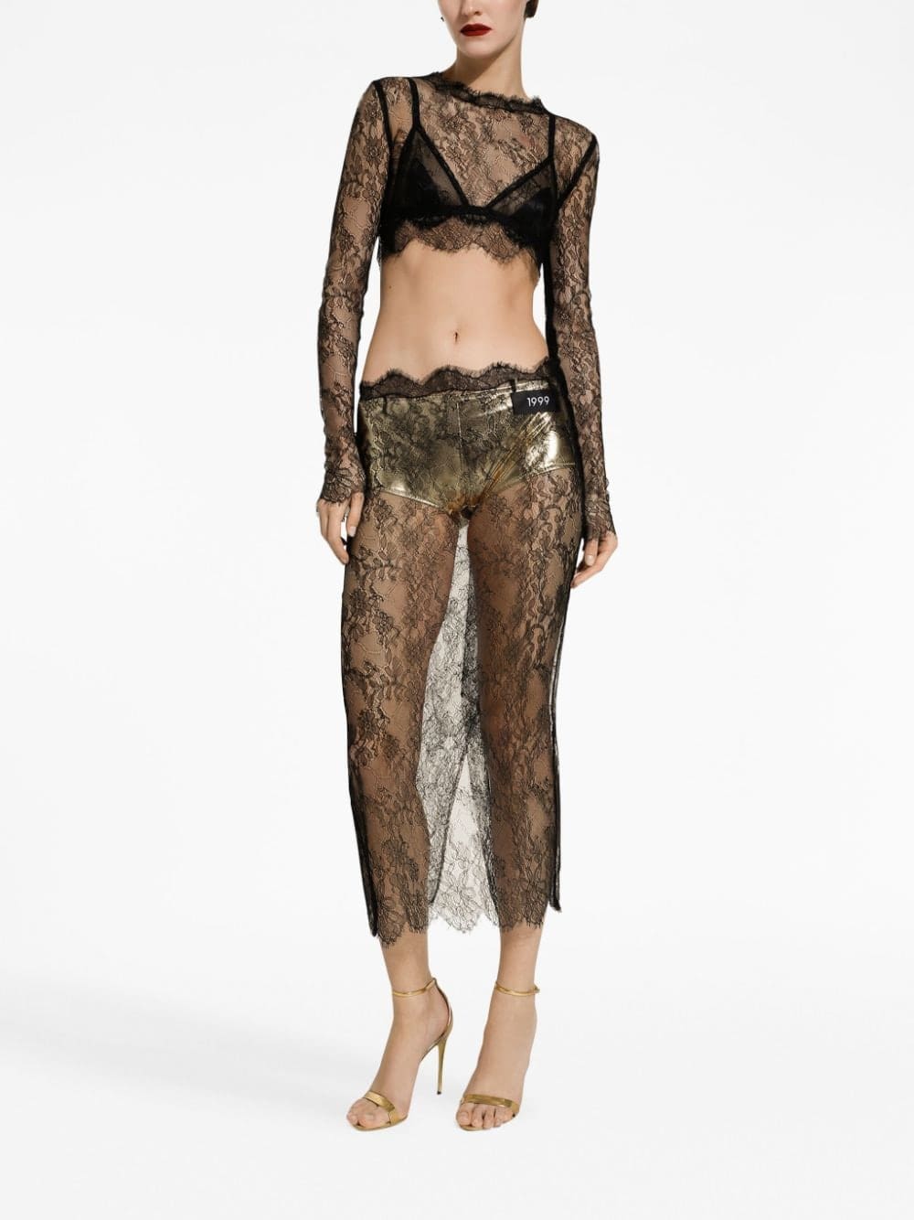Dolce & Gabbana sheer lace cropped top - Image 2