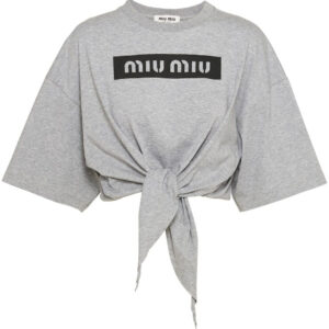 Miu Miu  logo-print cropped cotton T-shirt