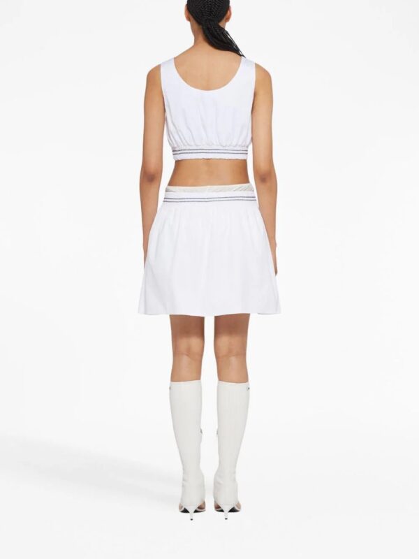 Miu Miu  logo-embroidered poplin miniskirt - Image 4
