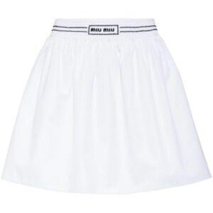 Miu Miu  logo-embroidered poplin miniskirt