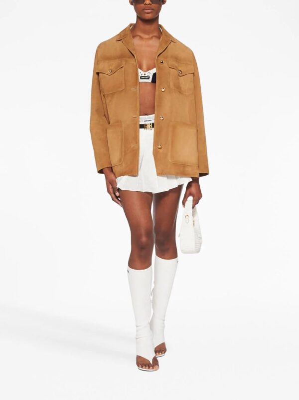 Miu Miu  pleated logo-jacquard miniskirt - Image 2