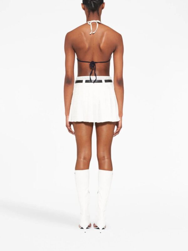 Miu Miu  pleated logo-jacquard miniskirt - Image 4