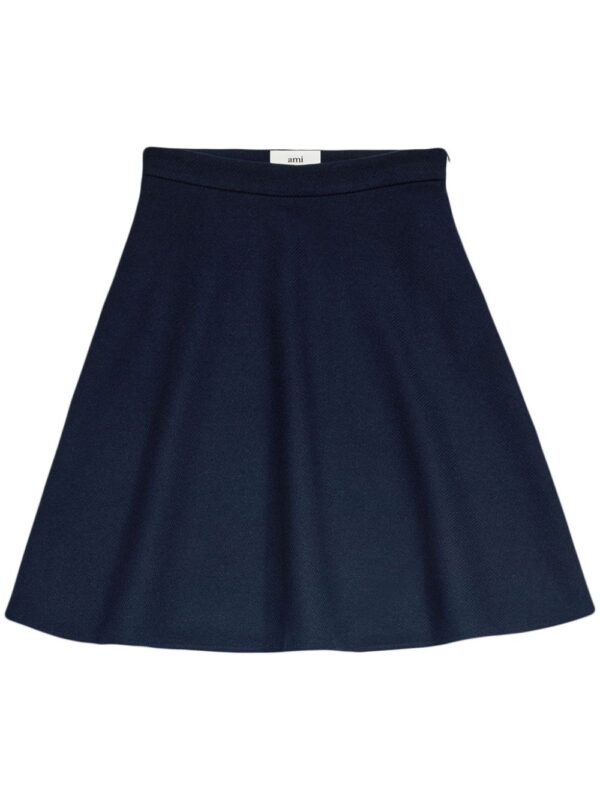 AMI Paris  viring-wool blend A-line skirt