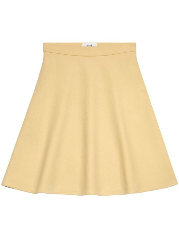 AMI Paris  viring-wool blend A-line skirt