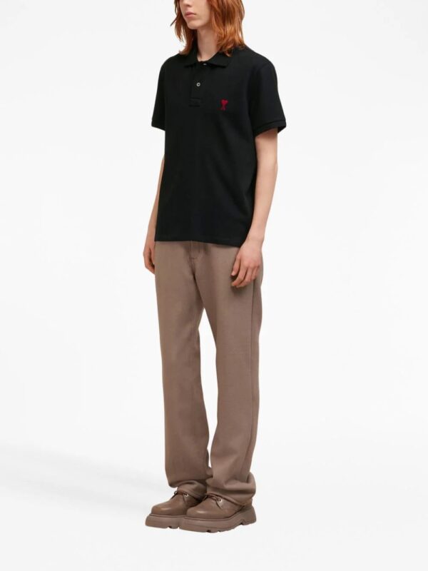 AMI Paris  logo-embroidered organic-cotton polo shirt - Image 4