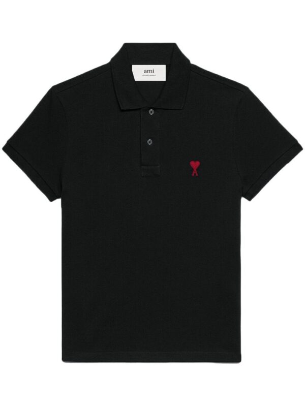 AMI Paris  logo-embroidered organic-cotton polo shirt