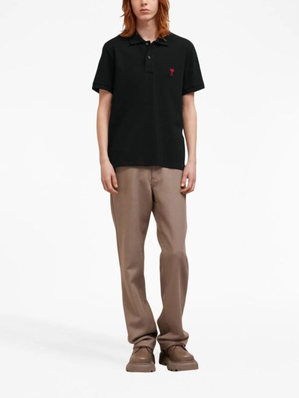 AMI Paris  logo-embroidered organic-cotton polo shirt - Image 3