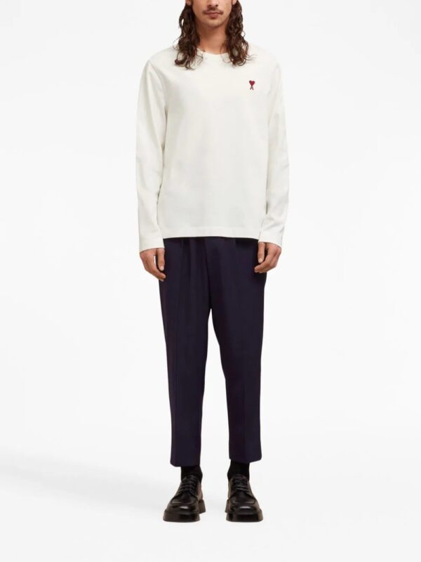 AMI Paris  embroidered-logo cotton sweatshirt - Image 4