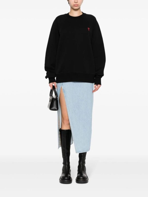 AMI Paris  logo-embroidered organic-cotton sweatshirt - Image 2