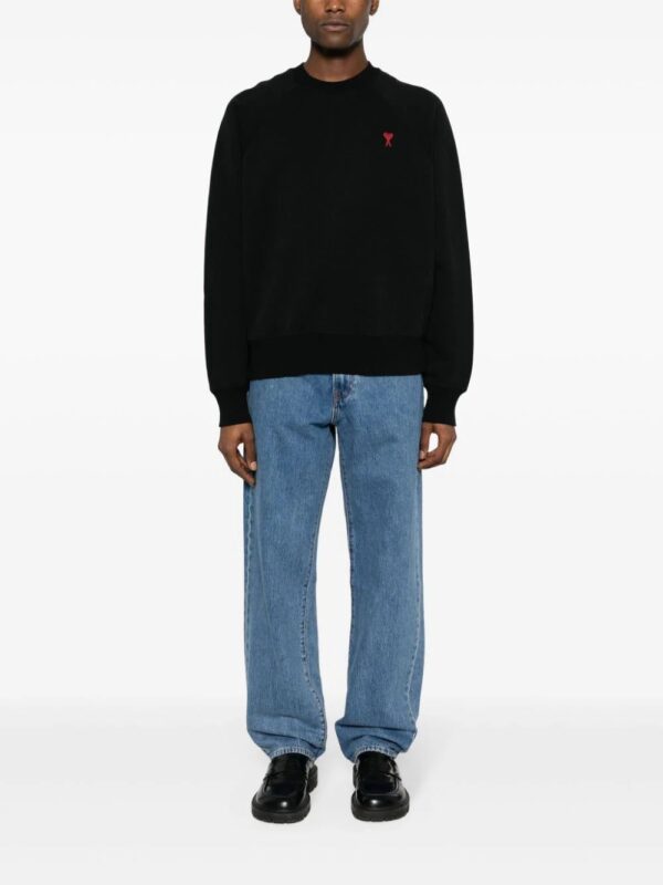 AMI Paris  logo-embroidered organic-cotton sweatshirt - Image 3