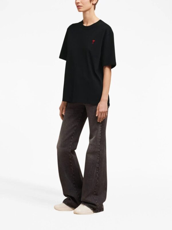 AMI Paris  logo-embroidered organic cotton T-shirt - Image 2