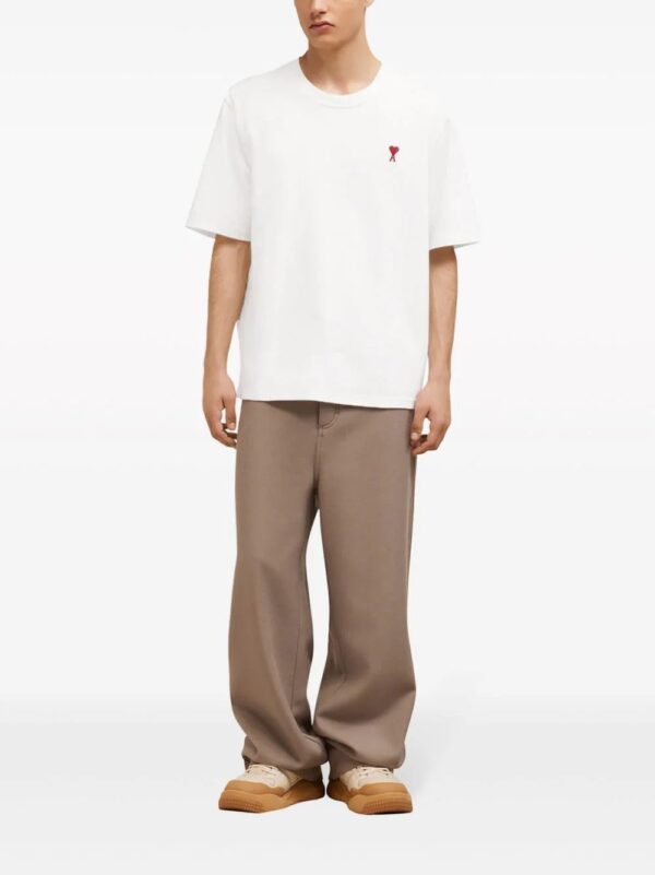 AMI Paris  logo-embroidered organic cotton T-shirt - Image 3