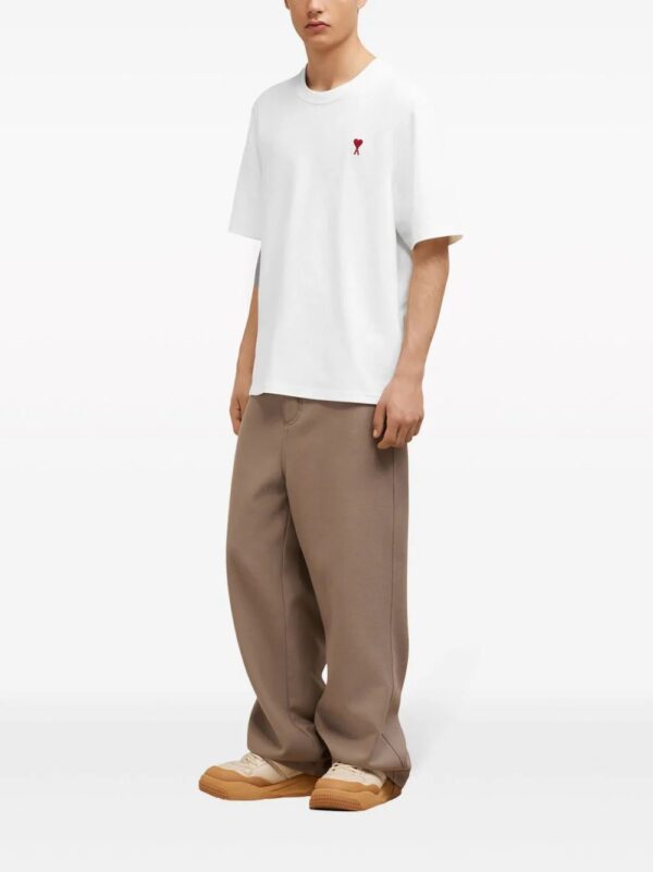 AMI Paris  logo-embroidered organic cotton T-shirt - Image 4