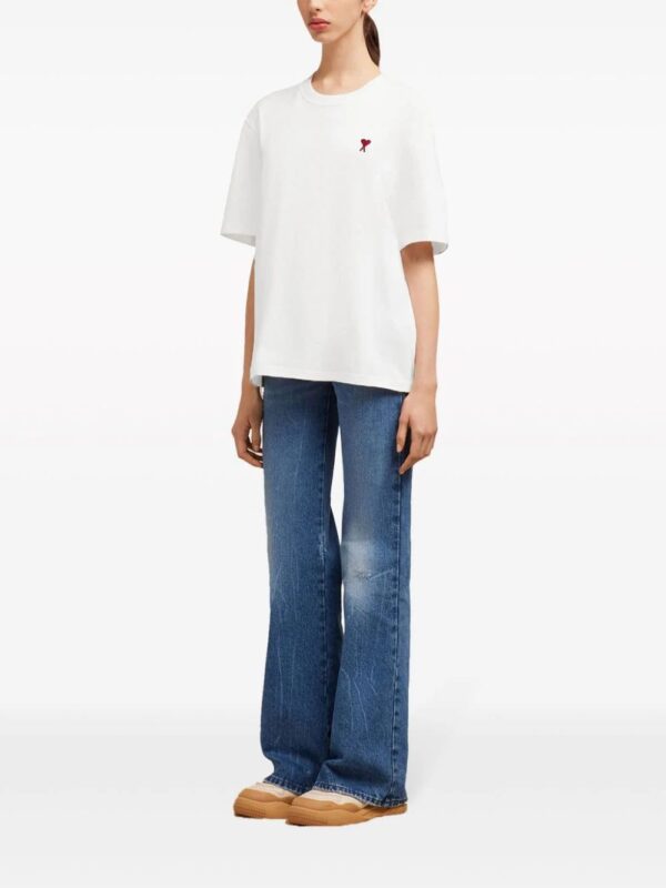 AMI Paris  logo-embroidered organic cotton T-shirt - Image 2
