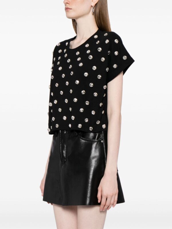 Balmain crystal-embellished cotton T-shirt - Image 3