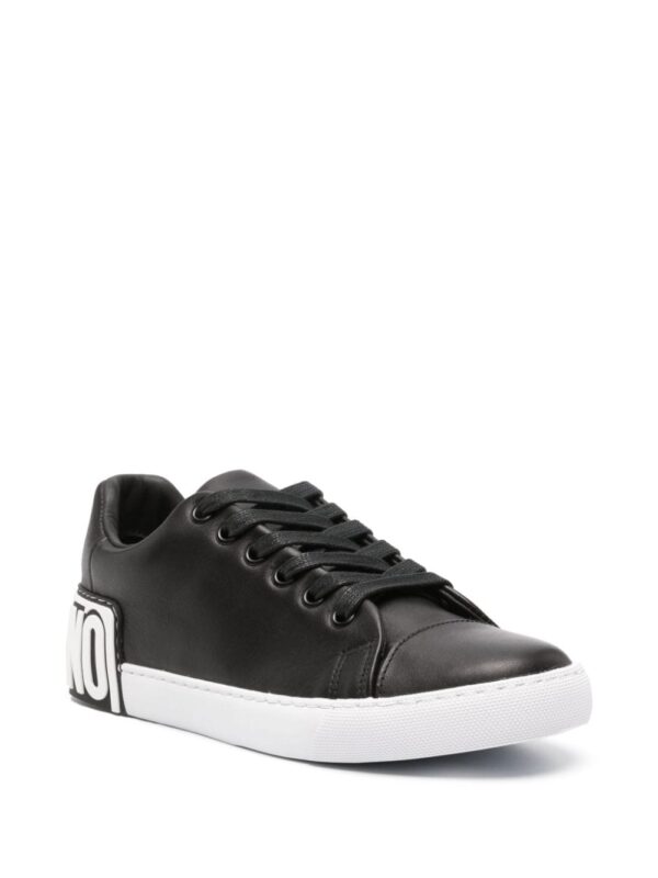 Moschino logo-embossed leather sneakers - Image 2