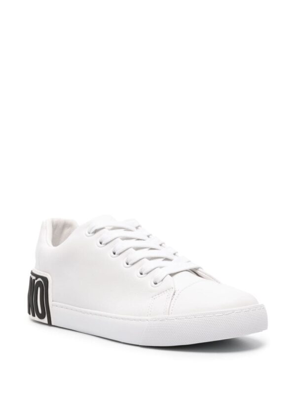 Moschino logo-embossed leather sneakers - Image 2