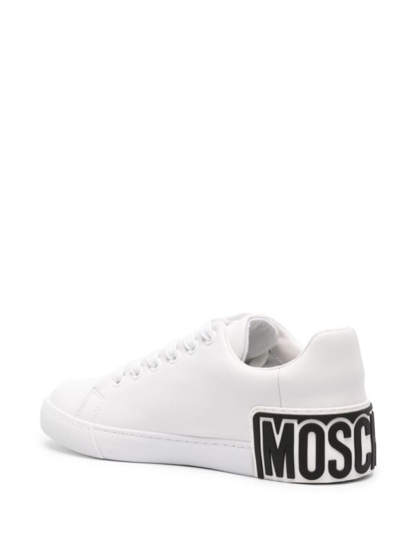 Moschino logo-embossed leather sneakers - Image 3