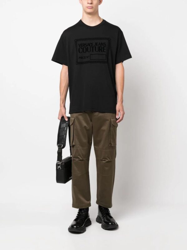 Versace Jeans Couture  flocked-logo cotton T-shirt - Image 2