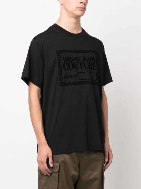 Versace Jeans Couture  flocked-logo cotton T-shirt - Image 3