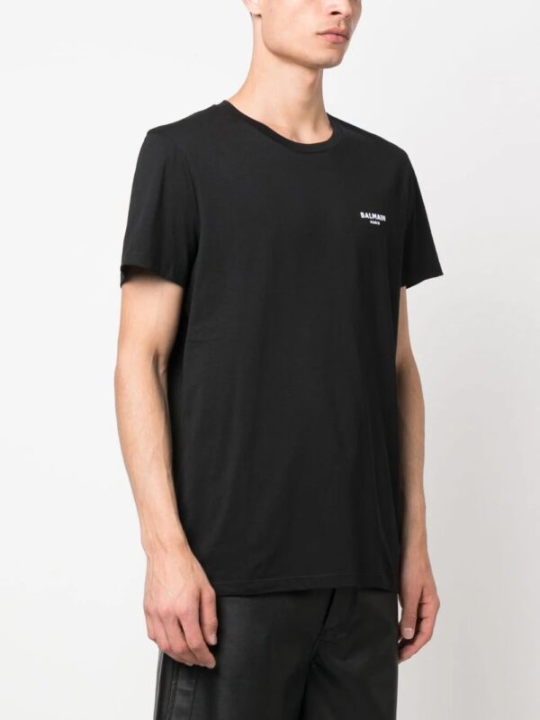 Balmain  flocked-logo cotton T-shirt - Image 3