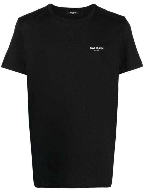 Balmain  flocked-logo cotton T-shirt