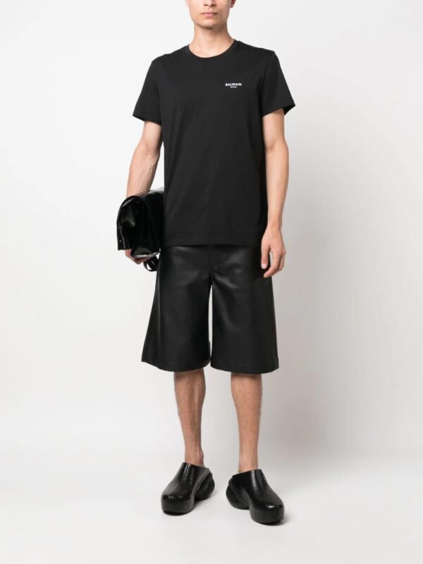 Balmain  flocked-logo cotton T-shirt - Image 2