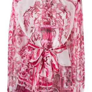 Dolce & Gabbana Majolica-print silk blouse