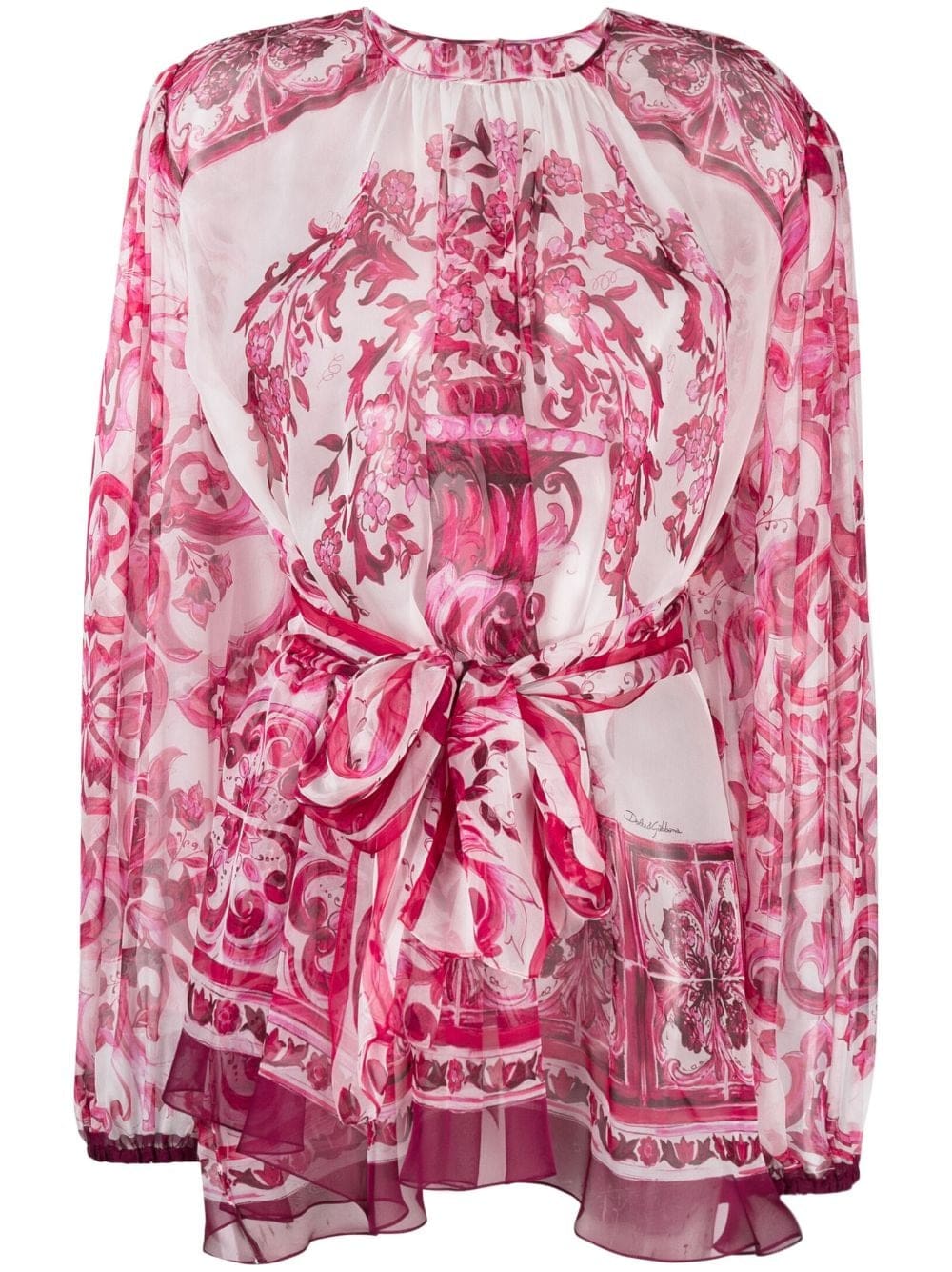 Dolce & Gabbana Majolica-print silk blouse