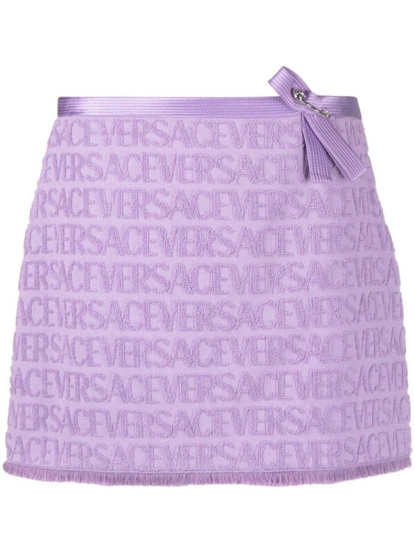 Versace  x Dua Lipa logo-jacquard miniskirt