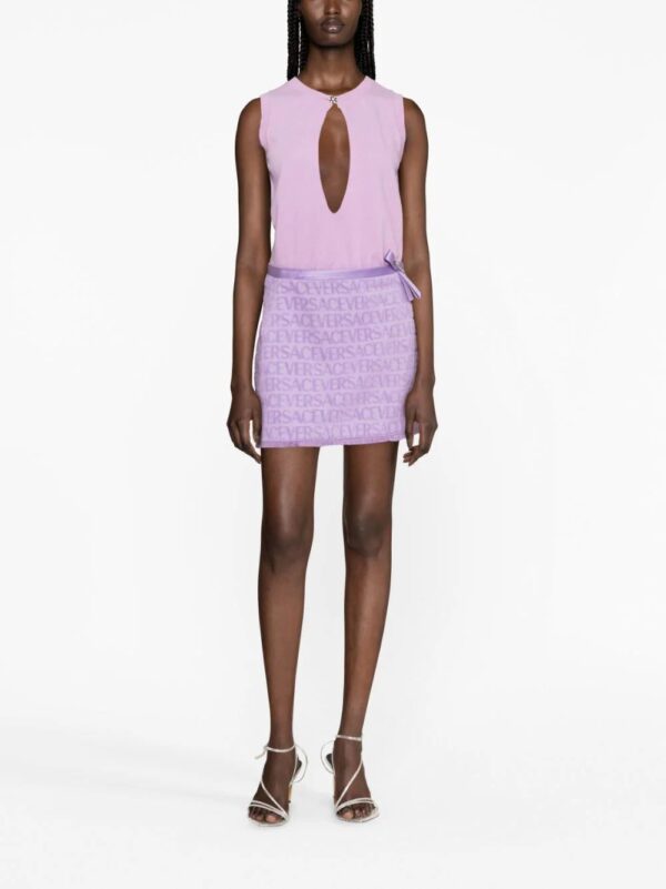 Versace  x Dua Lipa logo-jacquard miniskirt - Image 2