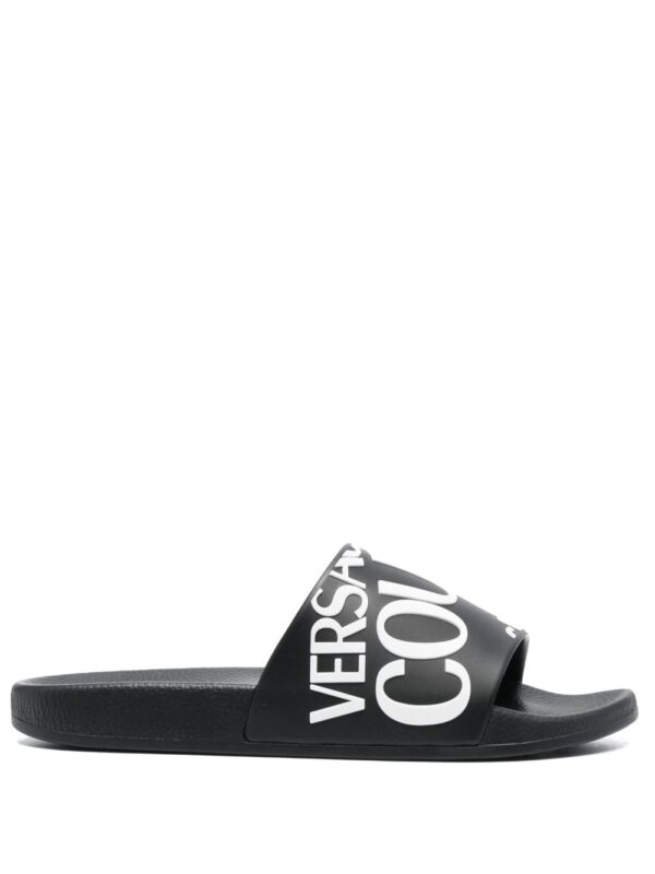 Versace Jeans Couture logo-print moulded-footbed slides