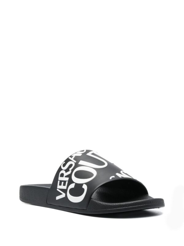 Versace Jeans Couture logo-print moulded-footbed slides - Image 2