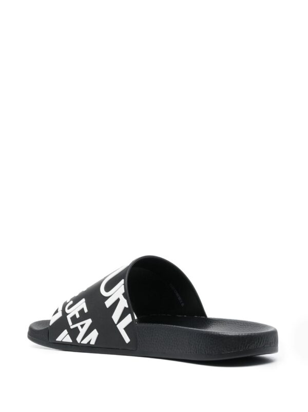 Versace Jeans Couture logo-print moulded-footbed slides - Image 3