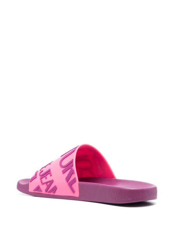 Versace Jeans Couture logo-print moulded-footbed slides - Image 3