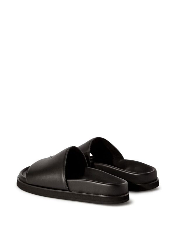 Off-White logo-debossed leather slides - Image 3