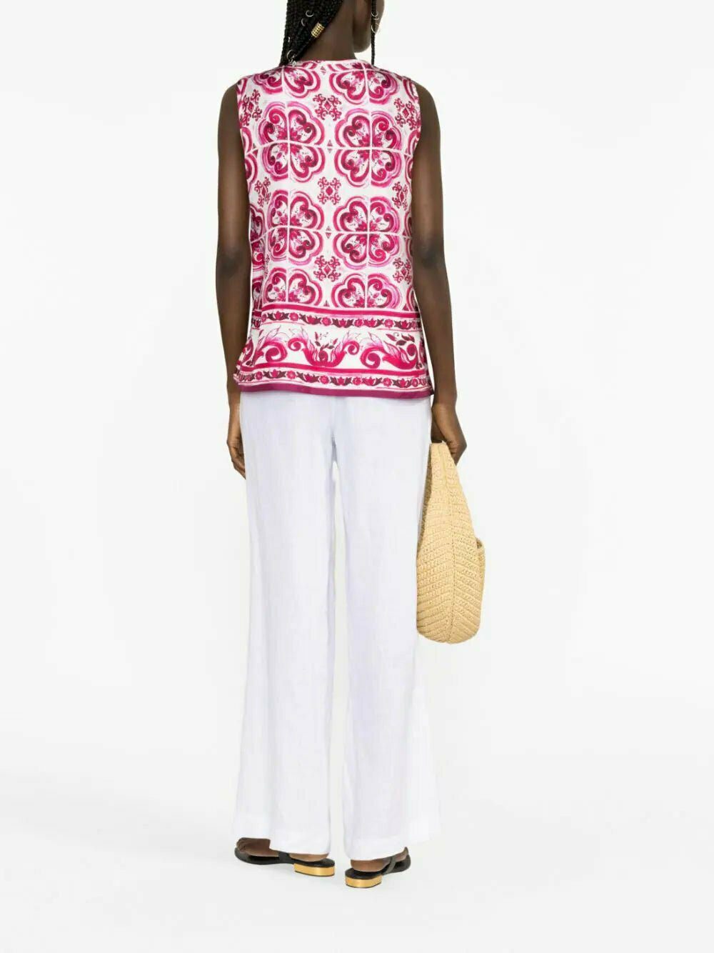 Dolce & Gabbana Majolica-print silk blouse - Image 4