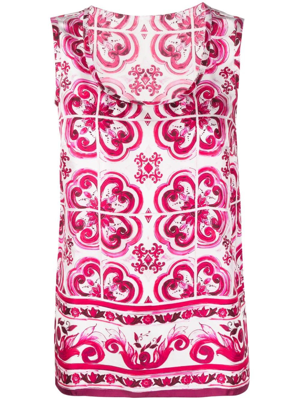 Dolce & Gabbana Majolica-print silk blouse