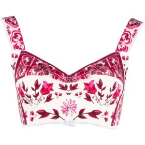 Dolce & Gabbana Majolica-print crop top