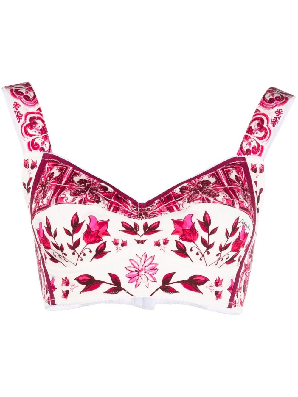 Dolce & Gabbana Majolica-print crop top