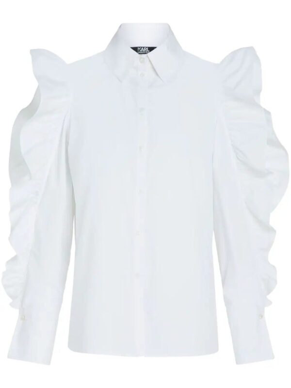 Karl Lagerfeld  ruffled cotton shirt