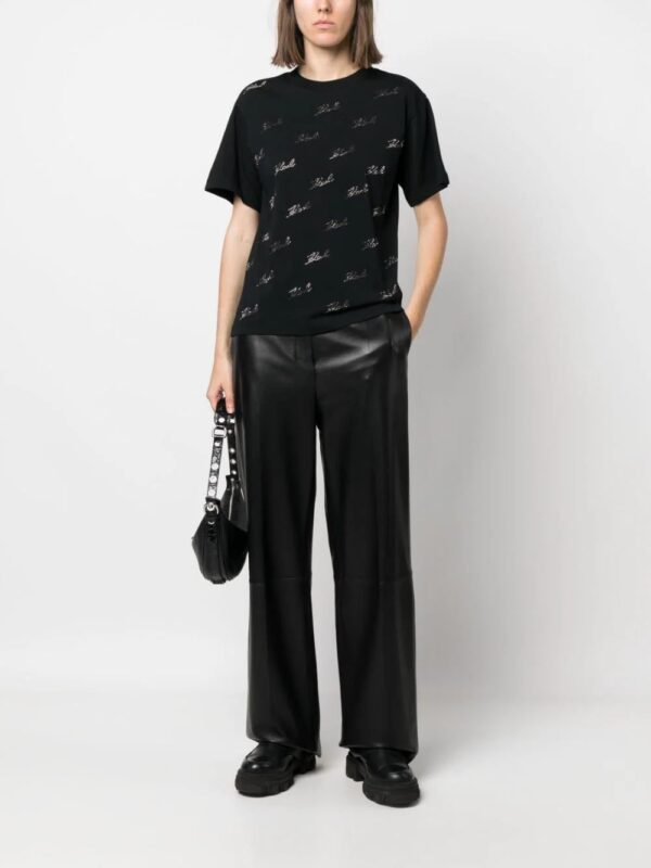 Karl Lagerfeld  rhinestone-embellished organic-cotton T-shirt - Image 2