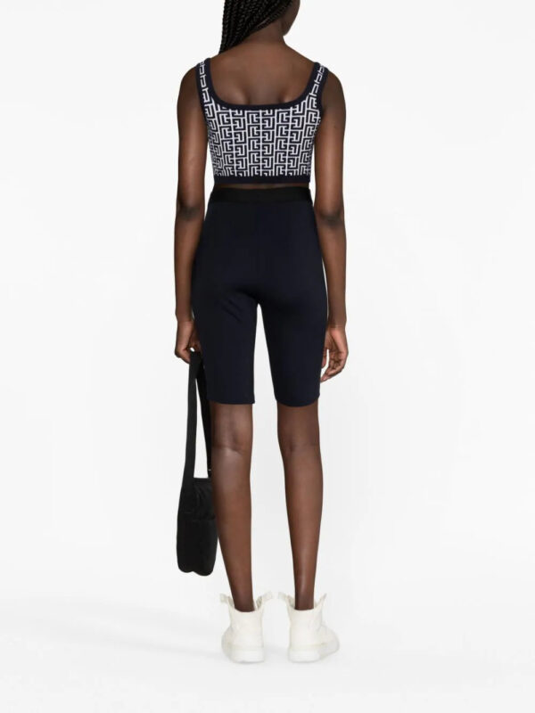 Balmain  monogram-jacquard crop top - Image 4