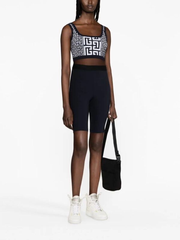 Balmain  monogram-jacquard crop top - Image 3