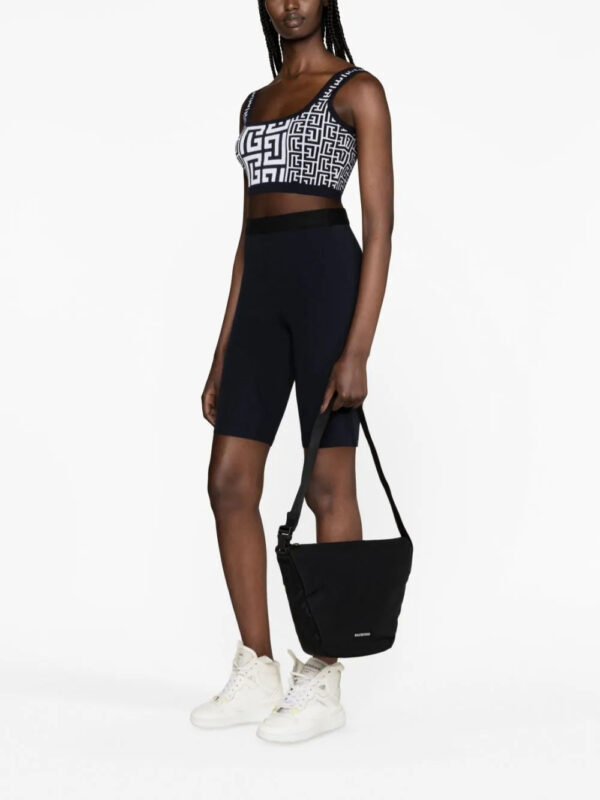 Balmain  monogram-jacquard crop top - Image 2