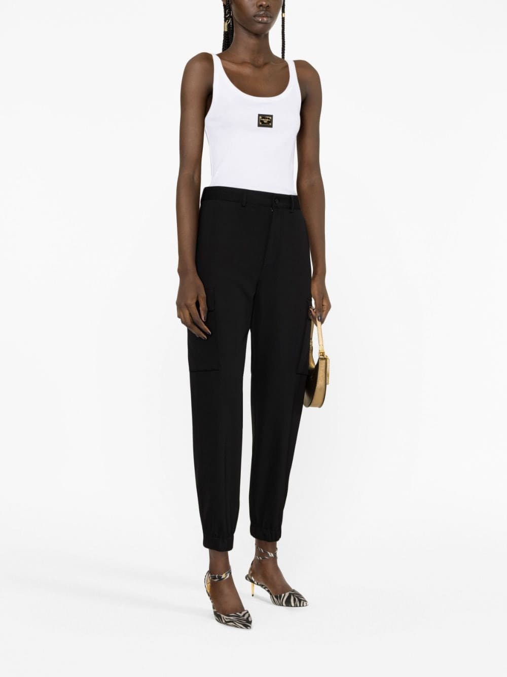 Dolce & Gabbana logo-plaque cotton tank top - Image 4