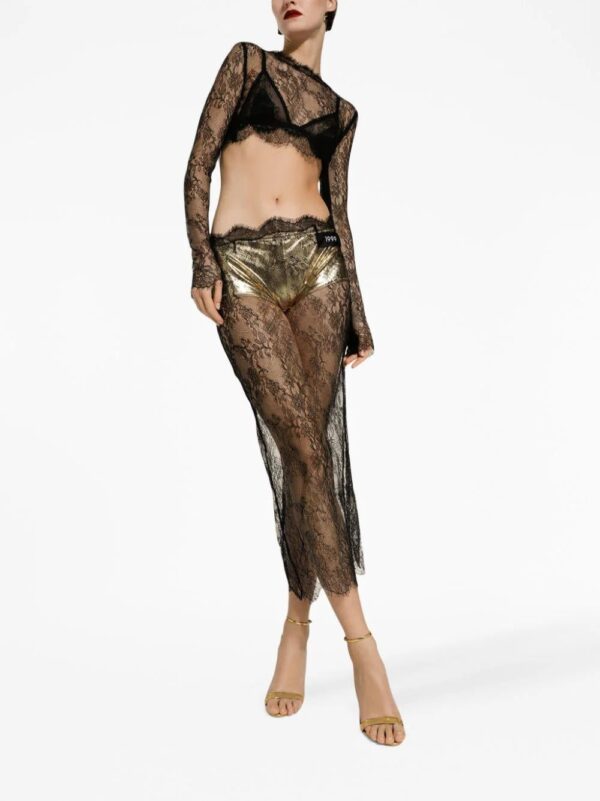 Dolce & Gabbana  semi-sheer lace midi skirt - Image 2