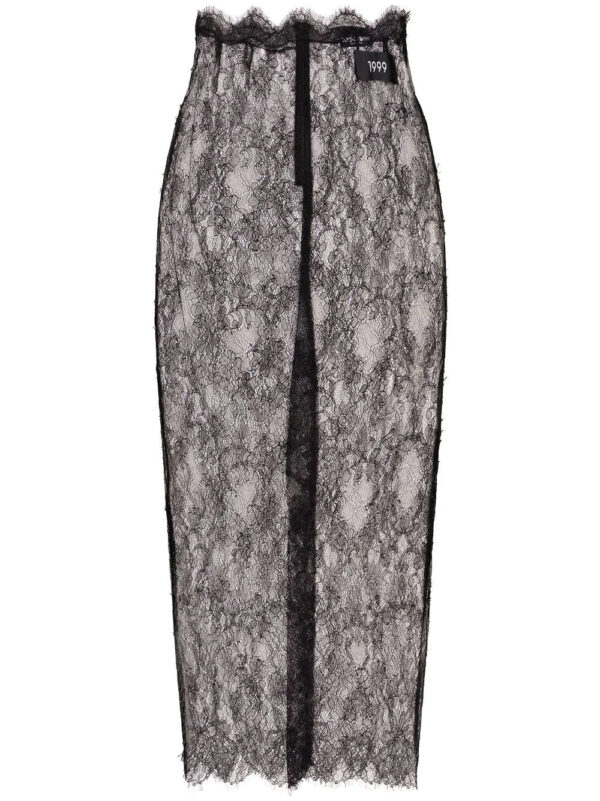 Dolce & Gabbana  semi-sheer lace midi skirt