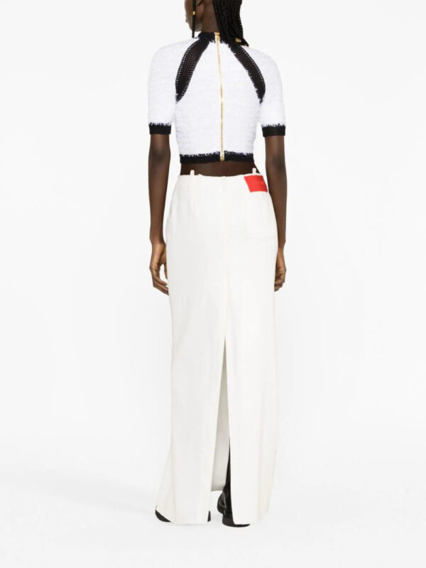 Balmain  button-embellished tweed crop top - Image 3