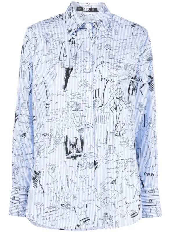 Karl Lagerfeld  graphic-print striped shirt